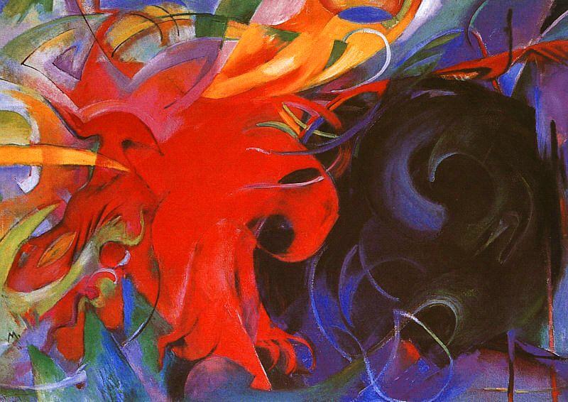 Franz Marc Fighting Forms France oil painting art